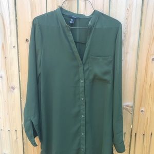Army Green Forever 21 Blouse